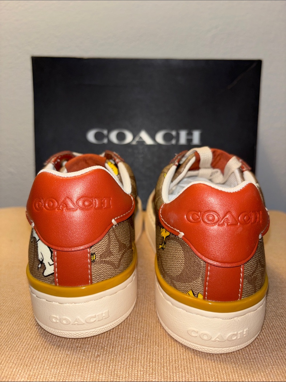 New Coach X Peanuts Clip Low Top Sneaker Signature Canvas SnoopyWoodstock Print - Picture 7 of 11